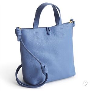 NWOT VERA BRADLEY Leather Mini Tote Bag Adjustable Handbag Quiet Denim Harbor